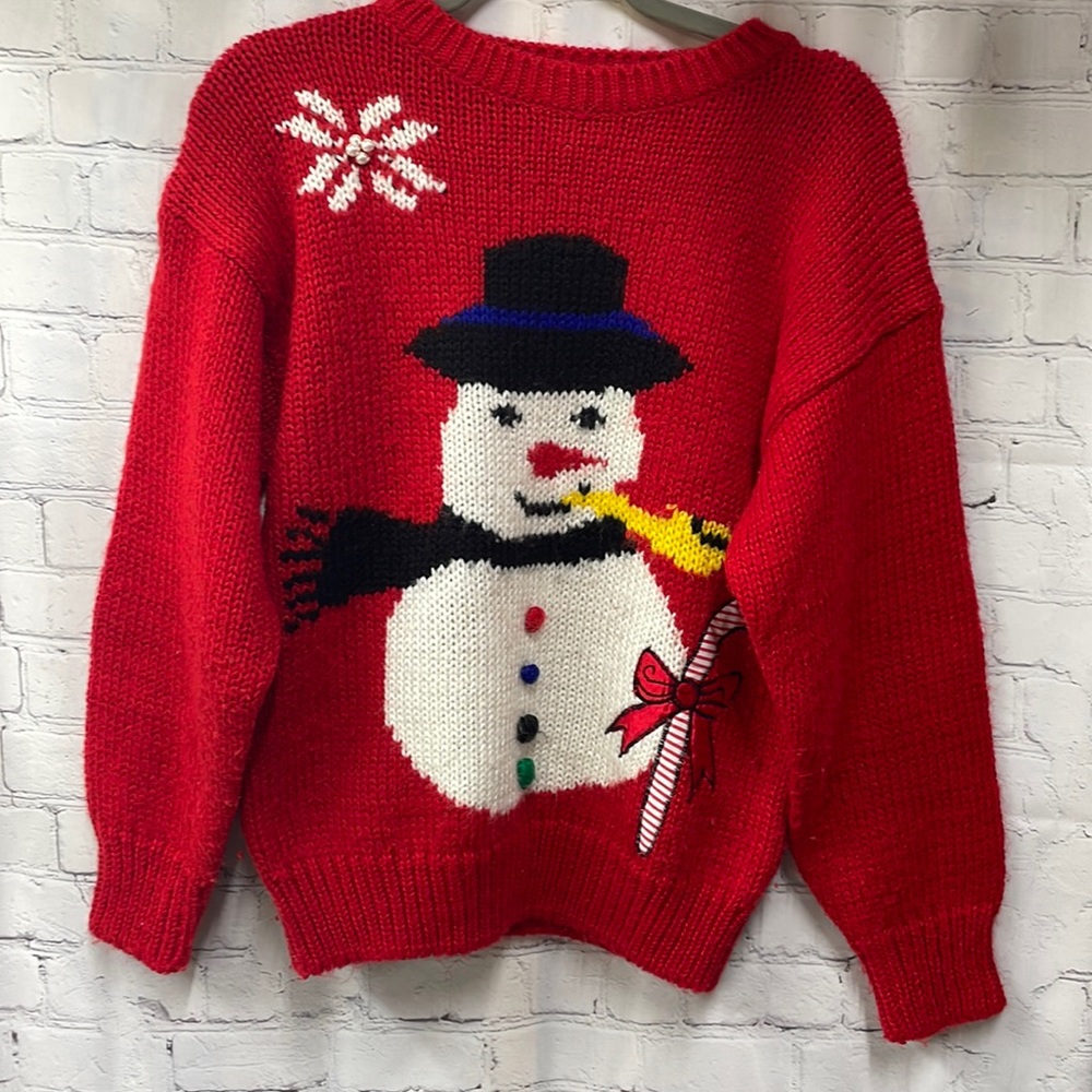 Allison Smith Vintage Frosty Snowman candy can appliqué, Pearl snow deta…